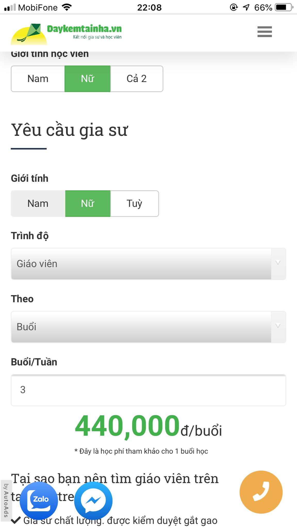 Học phí Ket